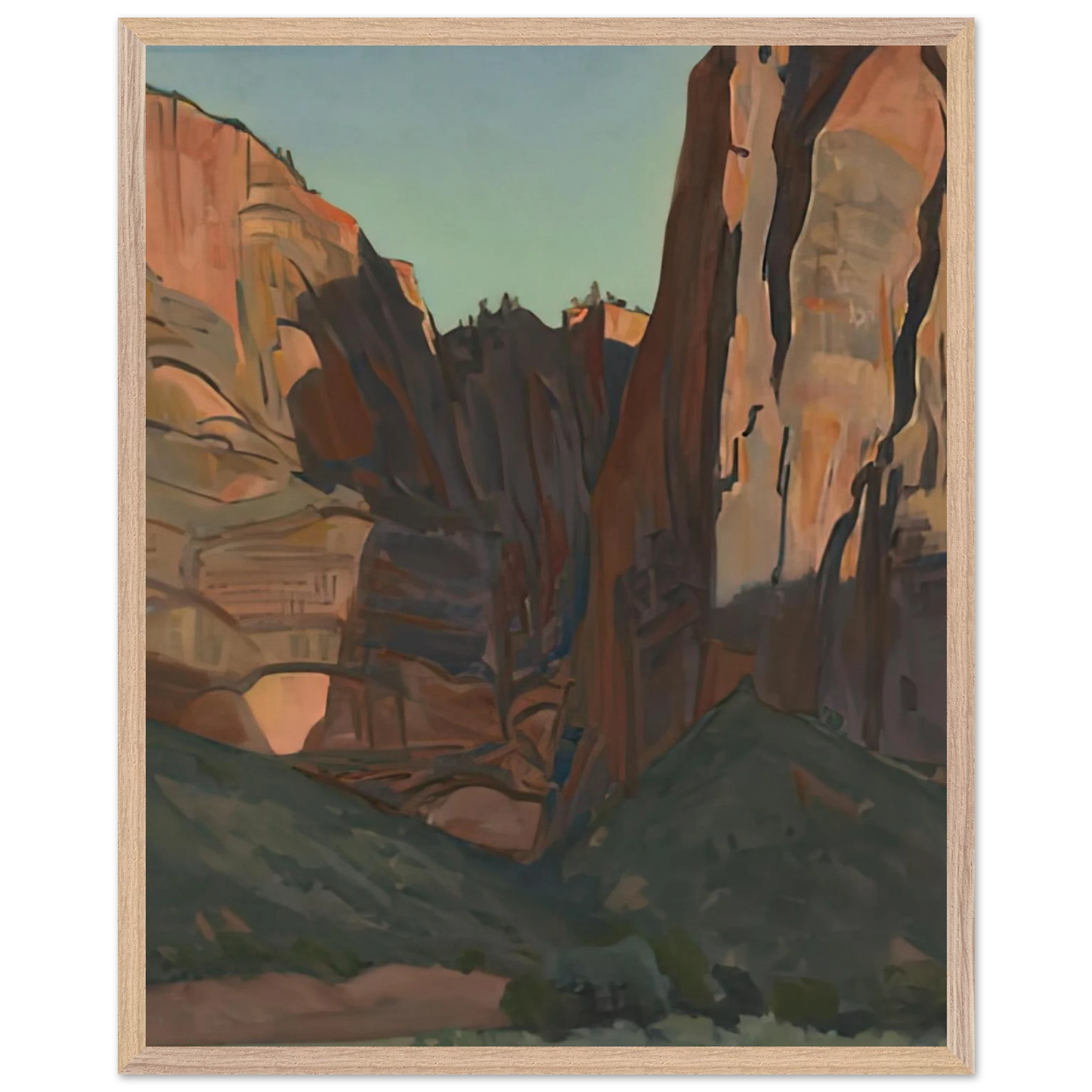 Maynard Dixon - NOTCH IN THE WALL ZION NATIONAL PARK AUGUST 1933 1933 Wall art - 40x50 cm / 16x20 inches - Fine Art Poster-canvas - -