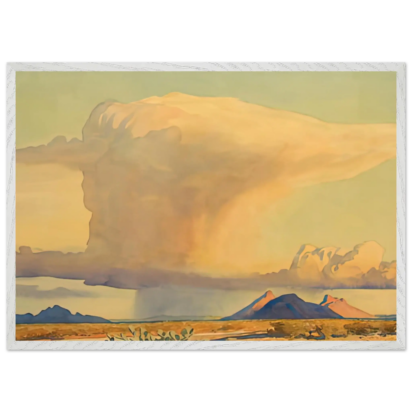 Maynard Dixon - DROUGHT AND DOWNPOUR 1944 Wall art - 20x25 cm / 8x10 Inches - Premium Wooden Framed Poster With Fine Art Paper - Black frame