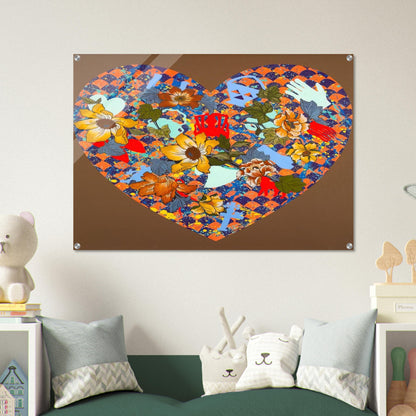 Our Stenciled Heart - 2008 - Miriam Schapiro Acrylic Print - 70x100 cm / 28x40″ inches
