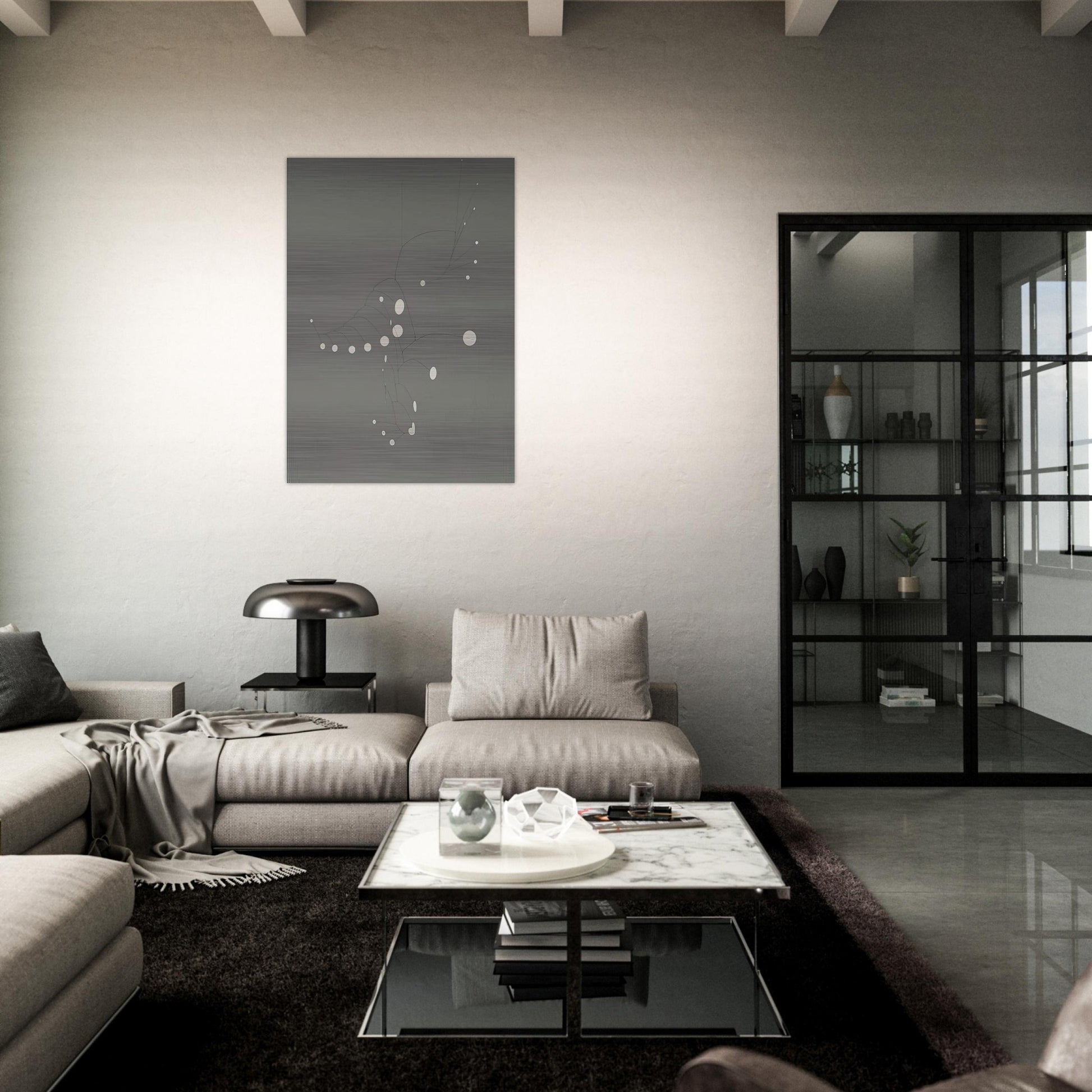 SNOW FLURRY 1948 - Alexander Calder Brushed Aluminum Print - 70x100 cm / 28x40 inches | Alexander Calder Aluminum Print | Alexander Calder Prints