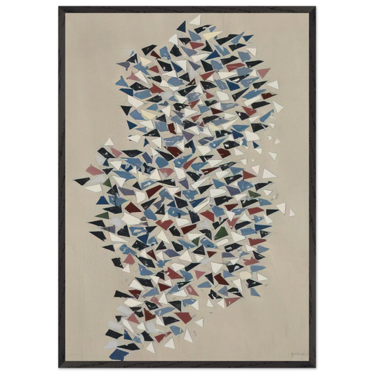Shapes Group - 1987 - Robert Goodnough 70x100 cm / 28x40 inches Framed Art Print – Black Wooden Frame