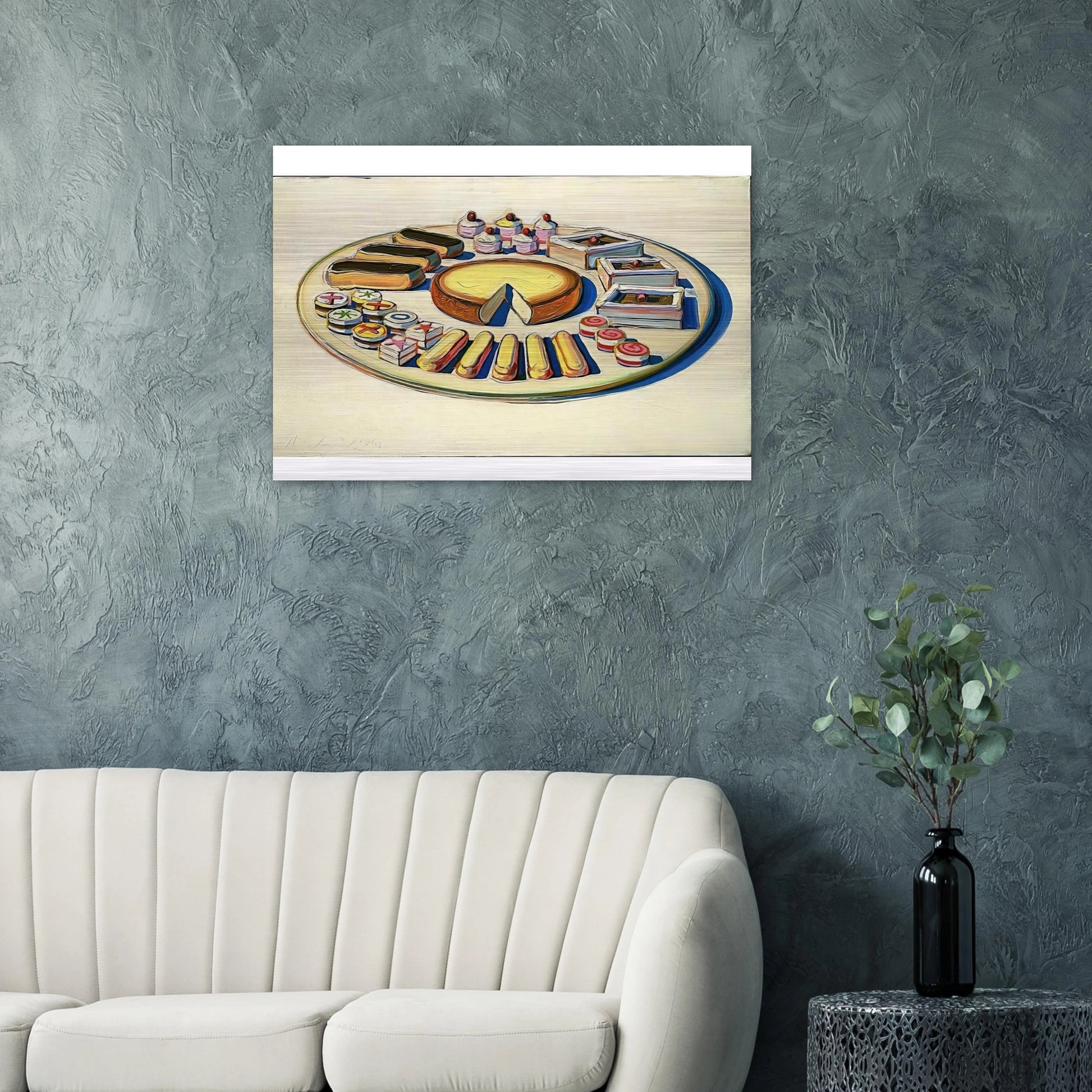 French Pastries - 1963 - Wayne Thiebaud Brushed Aluminum Print - 70x100 cm / 28x40 inches | Wayne Thiebaud Aluminum Print | Wayne Thiebaud Prints