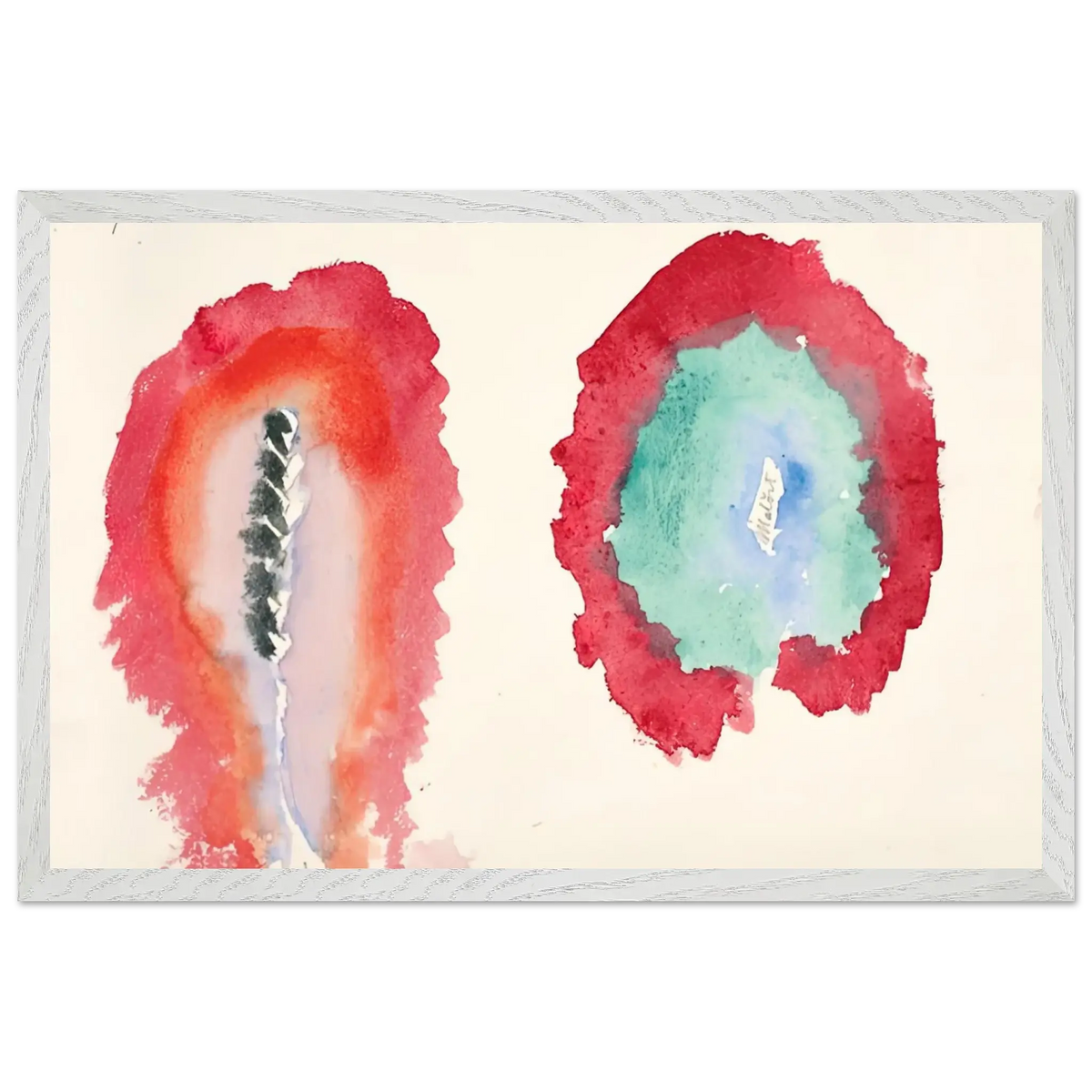 Hilma af Klint - WHEAT AND WORMWOOD 1922 Wall art - 27x35 cm / 11x14 Inches - Premium Wooden Framed Poster With Fine Art Paper - White frame