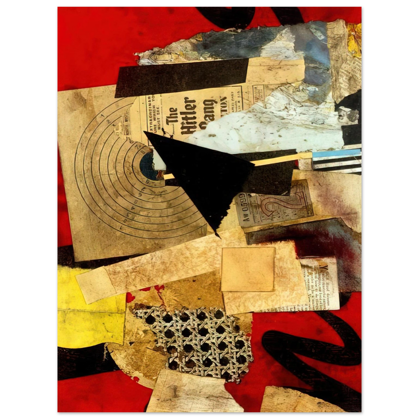 Kurt Schwitters - HITLER GANG 1944  75x100 cm / 30x40inches Fine Art Poster