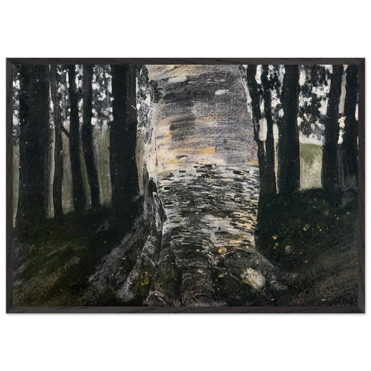 BIRCH IN A FOREST - Gustav Klimt 70x100 cm / 28x40 inches Framed Art Print – Black Wooden Frame