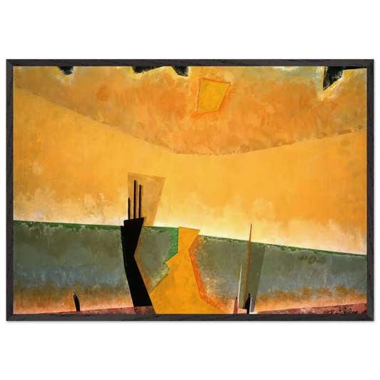 STORM BREWING 1939 - Lyonel Feininger 70x100 cm / 28x40 inches Framed Art Print – Black Wooden Frame