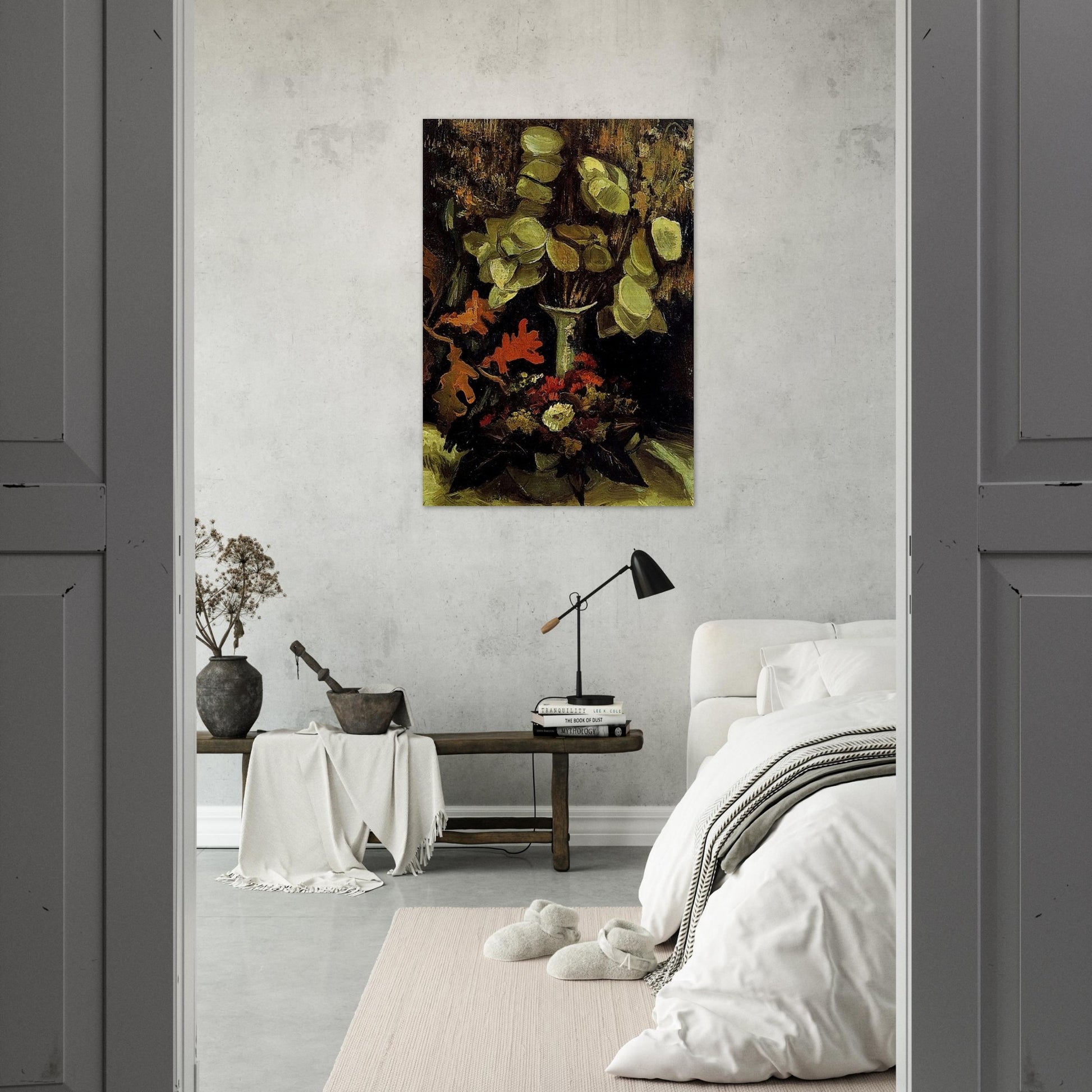 Vase with Honesty - Vincent van Gogh Brushed Aluminum Print - 70x100 cm / 28x40 inches | Vincent van Gogh Aluminum Print | Vincent van Gogh Prints