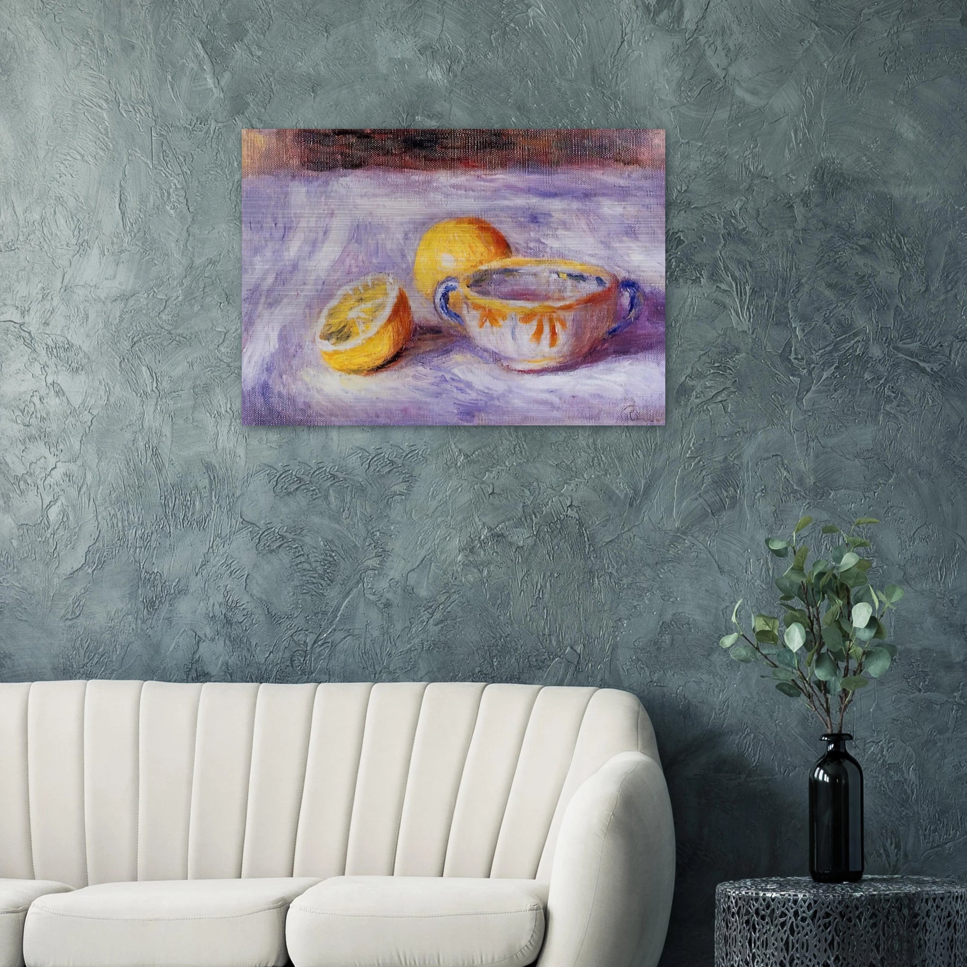 Still Life with Lemons - Pierre-Auguste Renoir Brushed Aluminum Print - 70x100 cm / 28x40 inches | Pierre-Auguste Renoir Aluminum Print | Pierre-Auguste Renoir Prints