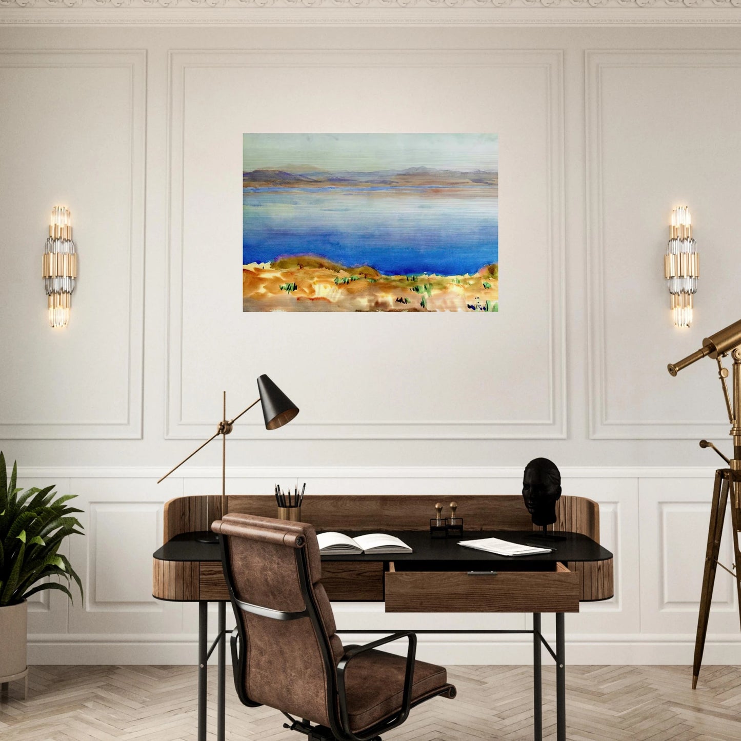 The Lake of Tiberias - John Singer Sargent Brushed Aluminum Print - 70x100 cm / 28x40 inches | John Singer Sargent Aluminum Print | John Singer Sargent Prints