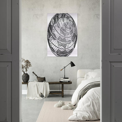 SPHERE SURFACE WITH FISHES - MC Escher Brushed Aluminum Print - 70x100 cm / 28x40 inches | MC Escher Aluminum Print | MC Escher Prints