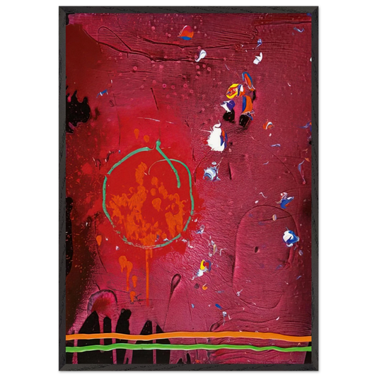 One Life - 51107 - 2007 - John Hoyland 70x100 cm / 28x40 inches Framed Art Print – Black Wooden Frame