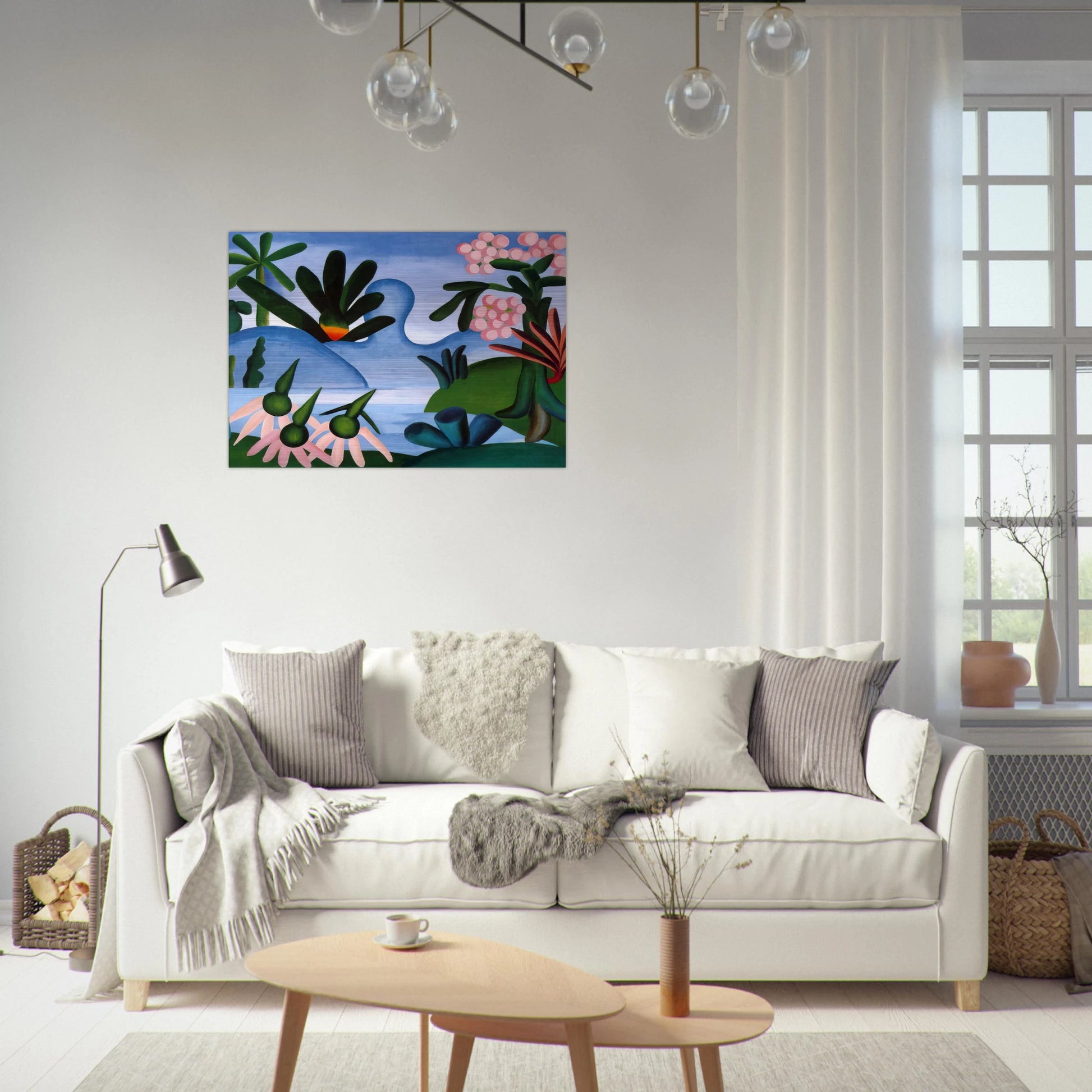 The Lake - Tarsila do Amaral Brushed Aluminum Print - 70x100 cm / 28x40 inches | Tarsila do Amaral Aluminum Print | Tarsila do Amaral Prints