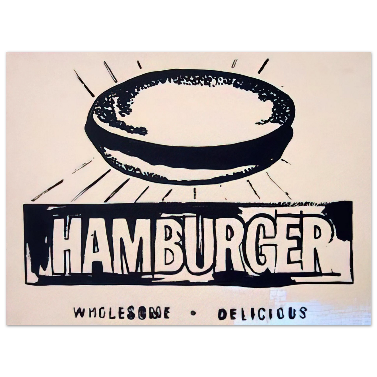 Andy Warhol - Hamburger  beige  Fine Art Poster