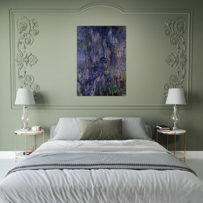 Water Lilies, Reflection of a Weeping Willows - claude monet Brushed Aluminum Print - 70x100 cm / 28x40 inches | claude monet Aluminum Print | claude monet Prints
