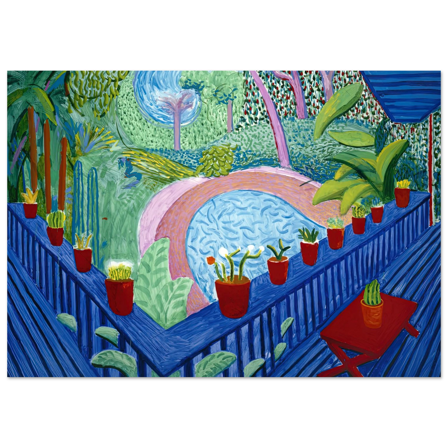 David Hockney - David Hockney Wall art - A3 (29.7 x 42  cm) - Premium Wooden Framed Poster With Fine Art Paper-canvas - White frame