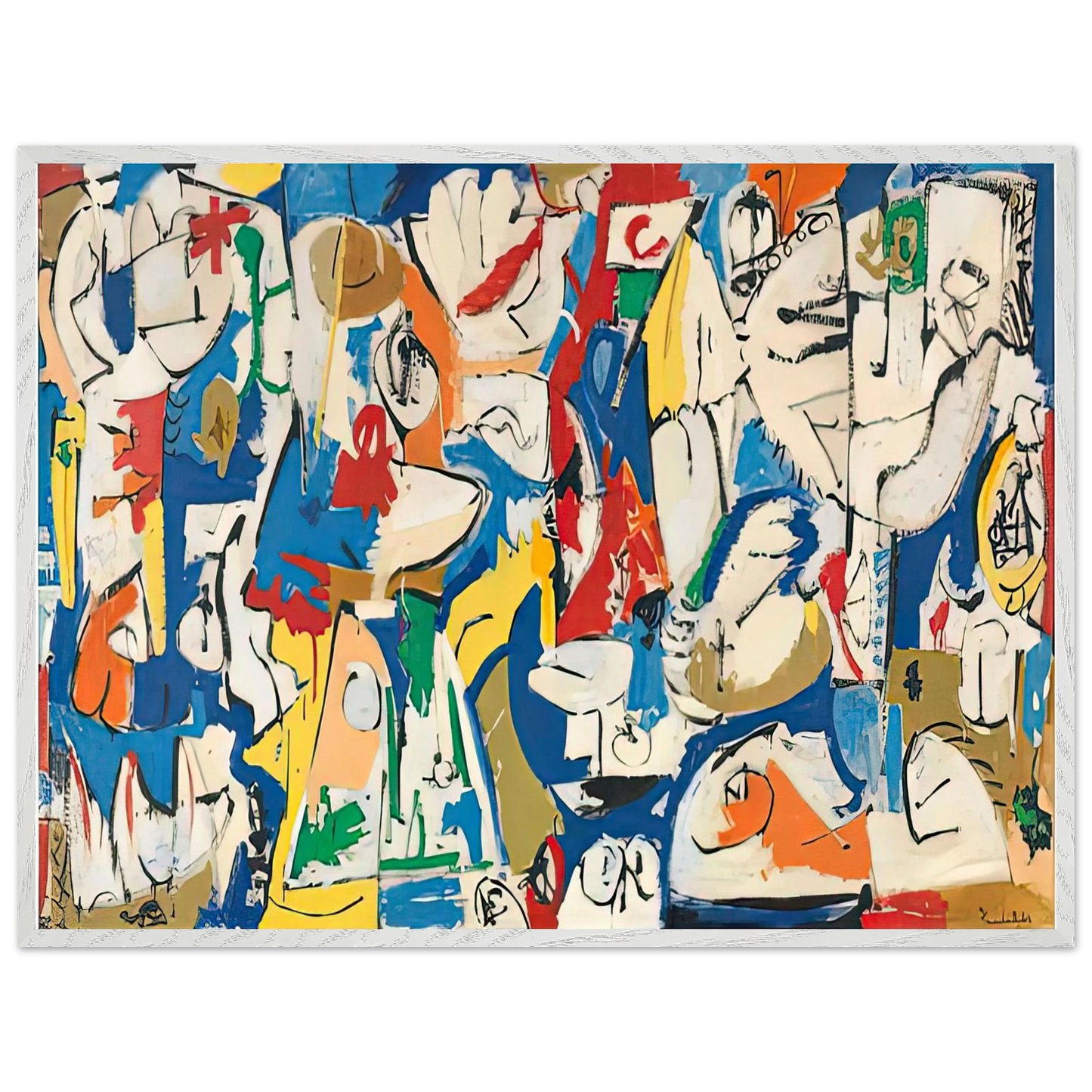 Helen Frankenthaler - The Jugglers, 1951- Wall Art - 60x80 cm / 24x32 inches - Premium Wooden Framed Poster With Fine Art Paper-canvas - Wood frame