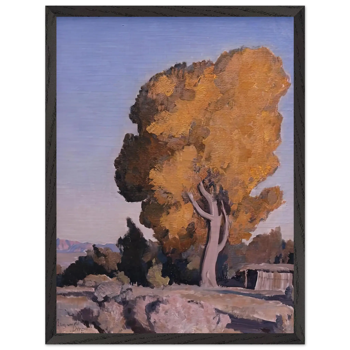 Maynard Dixon - LOW COUNTRY COTTONWOOD 1940 Wall art - A3 (29.7 x 42  cm) - Premium Wooden Framed Poster With Fine Art Paper - White frame