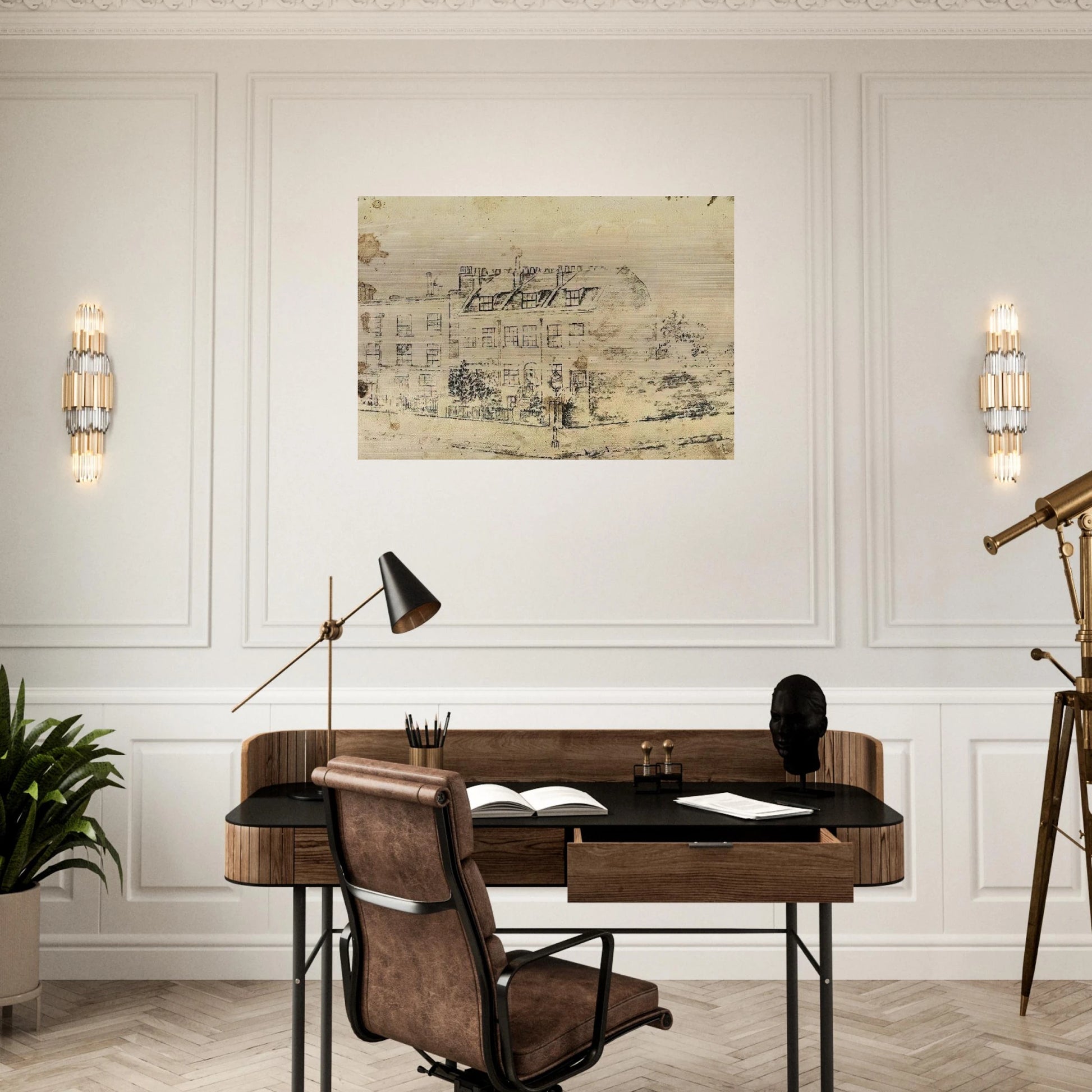 Vincent's Boarding House in Hackford Road, Brixton, London - Vincent van Gogh Brushed Aluminum Print - 70x100 cm / 28x40 inches | Vincent van Gogh Aluminum Print | Vincent van Gogh Prints