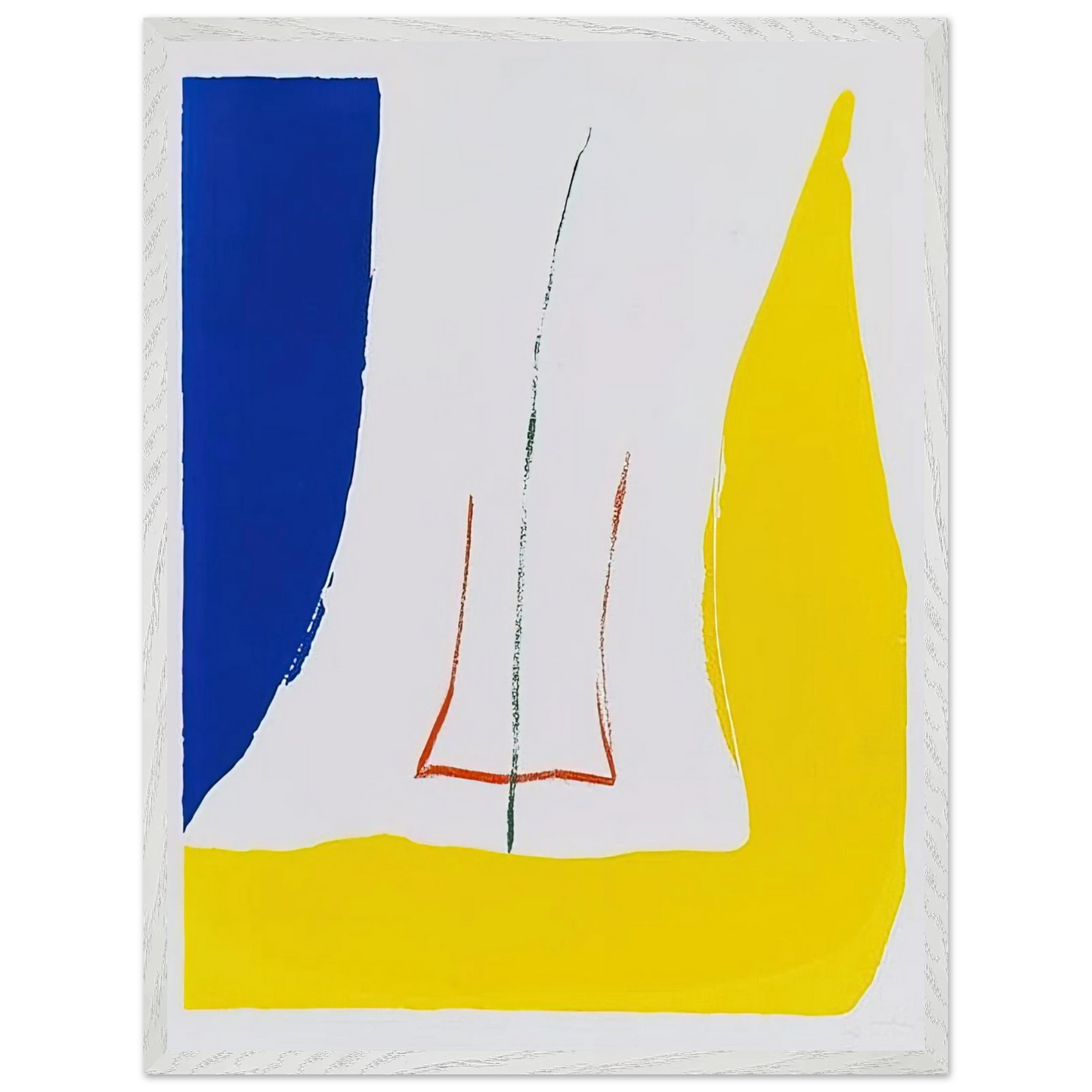 Helen Frankenthaler - Sun Corner - 1968 Wall art - 15x20 cm / 6x8 inches - Premium Wooden Framed Poster With Fine Art Paper-canvas - Black frame