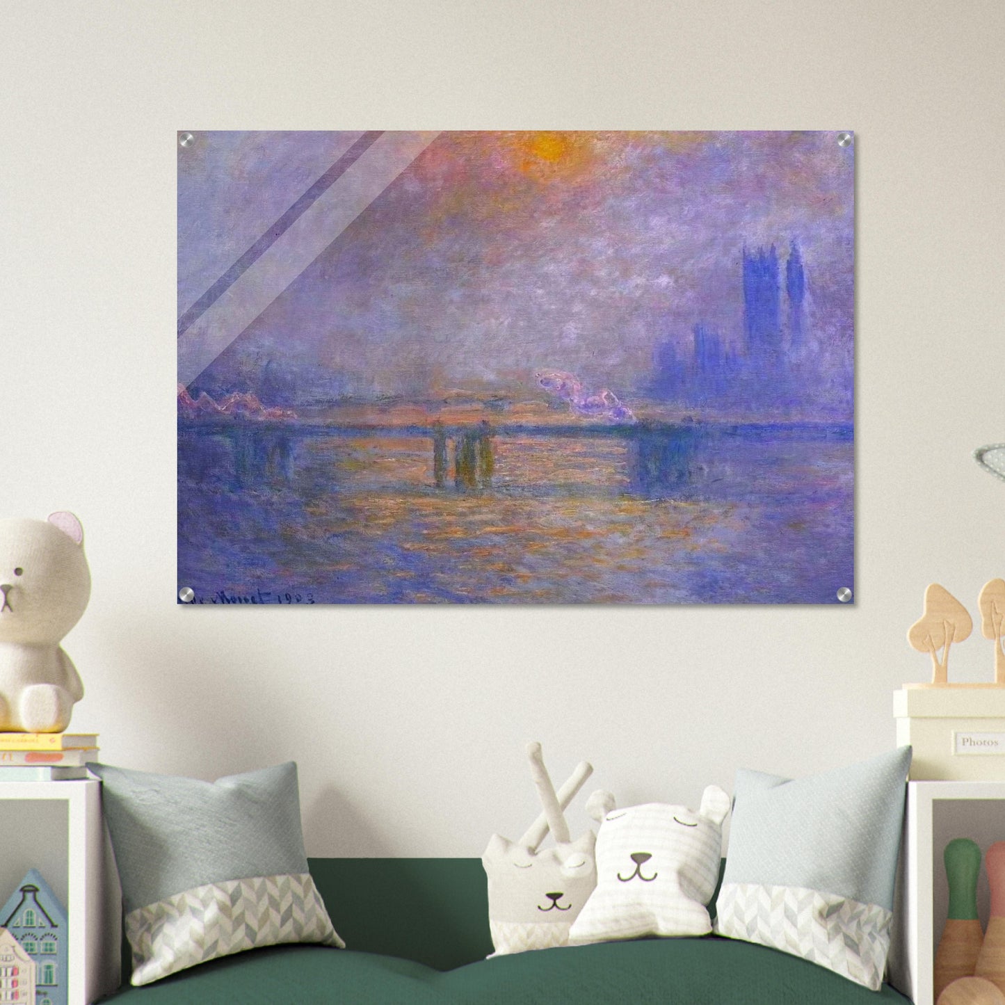 Charing Cross Bridge, The Thames 02 - claude monet Acrylic Print - 70x100 cm / 28x40″ inches | claude monet Wall Art | claude monet Prints