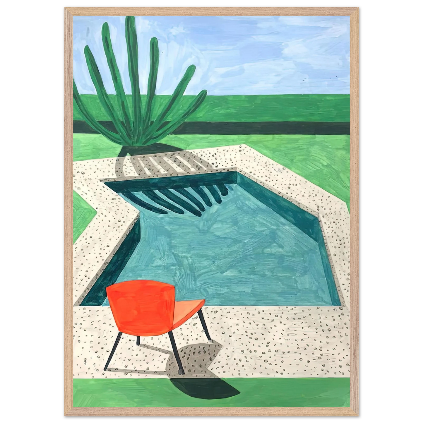 David Hockney - David Hockney Wall art - 40x50 cm / 16x20 inches - Premium Wooden Framed Poster With Fine Art Paper-canvas - Wood frame