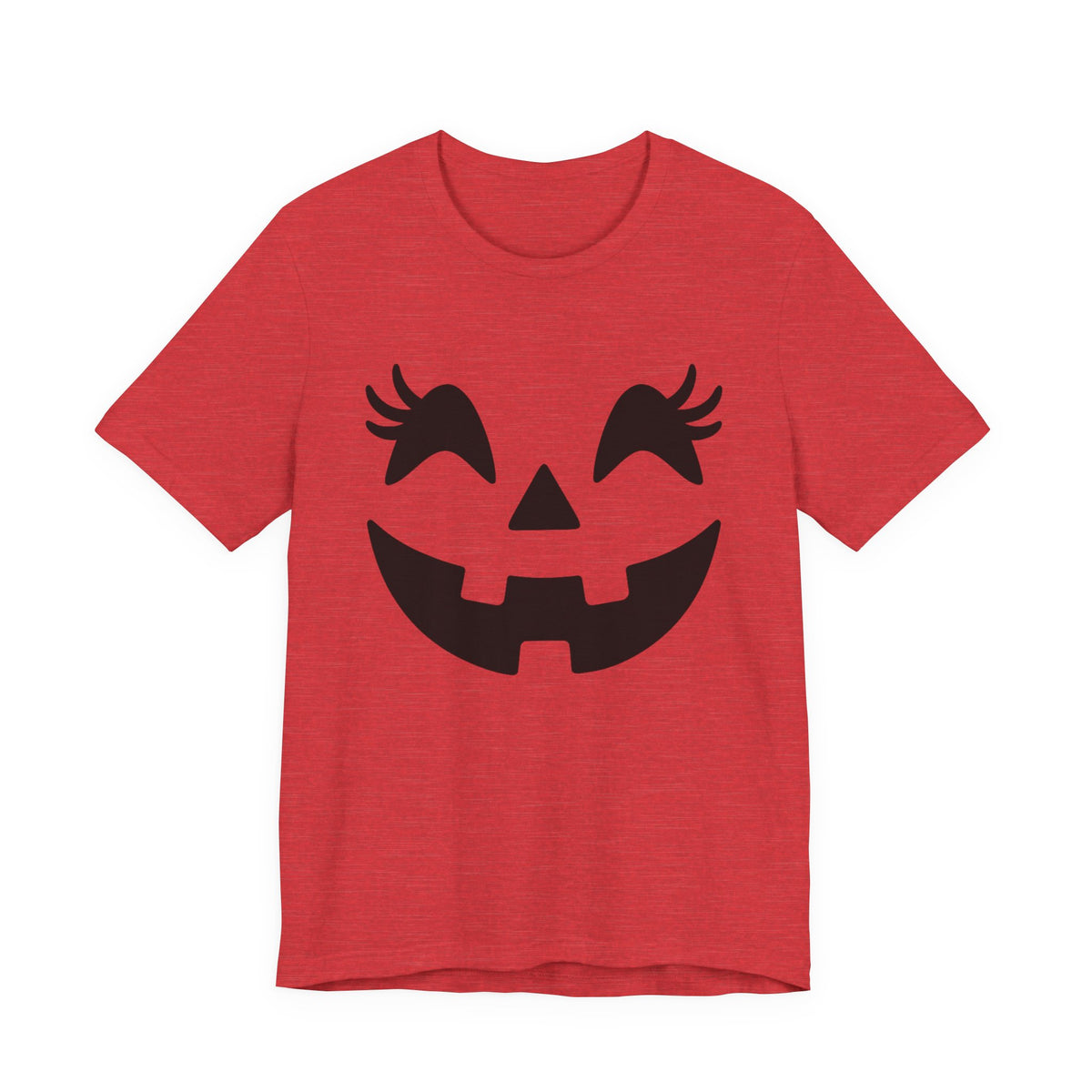 Jack O'Lantern Gesicht Kürbis Wimpern Halloween Damen Mädchen T-Shirt