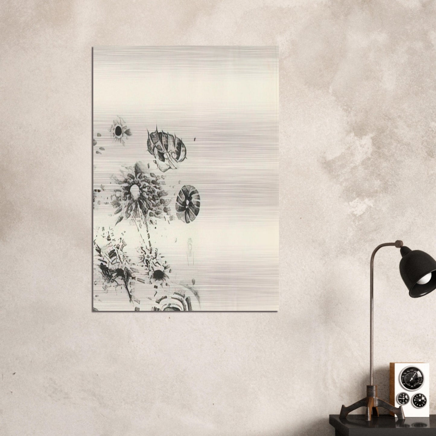 FIRST STONE 1962 - Lee Bontecou Brushed Aluminum Print - 70x100 cm / 28x40 inches | Lee Bontecou Aluminum Print | Lee Bontecou Prints