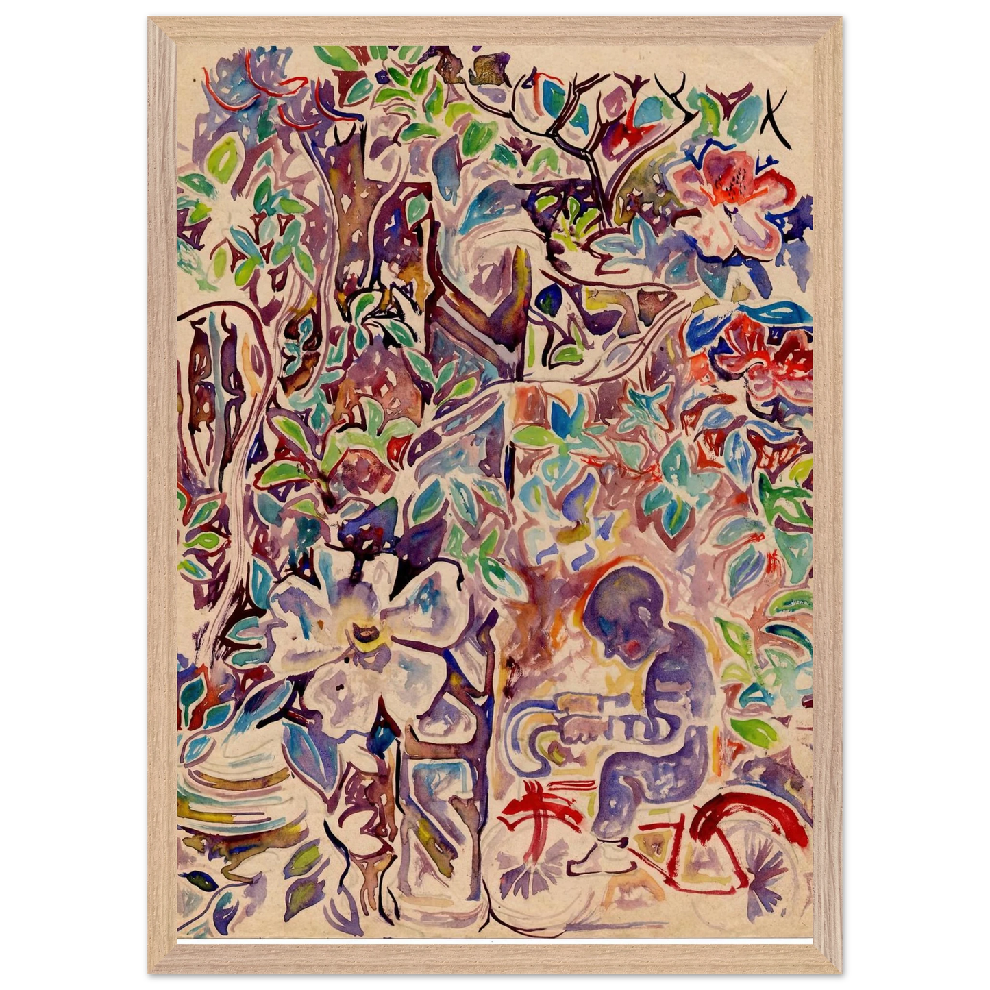 Walter Inglis Anderson - Walter Anderson Wall art - 28x43  cm / XL (11x17 inches) - Premium Wooden Framed Poster With Fine Art Paper-canvas - White frame