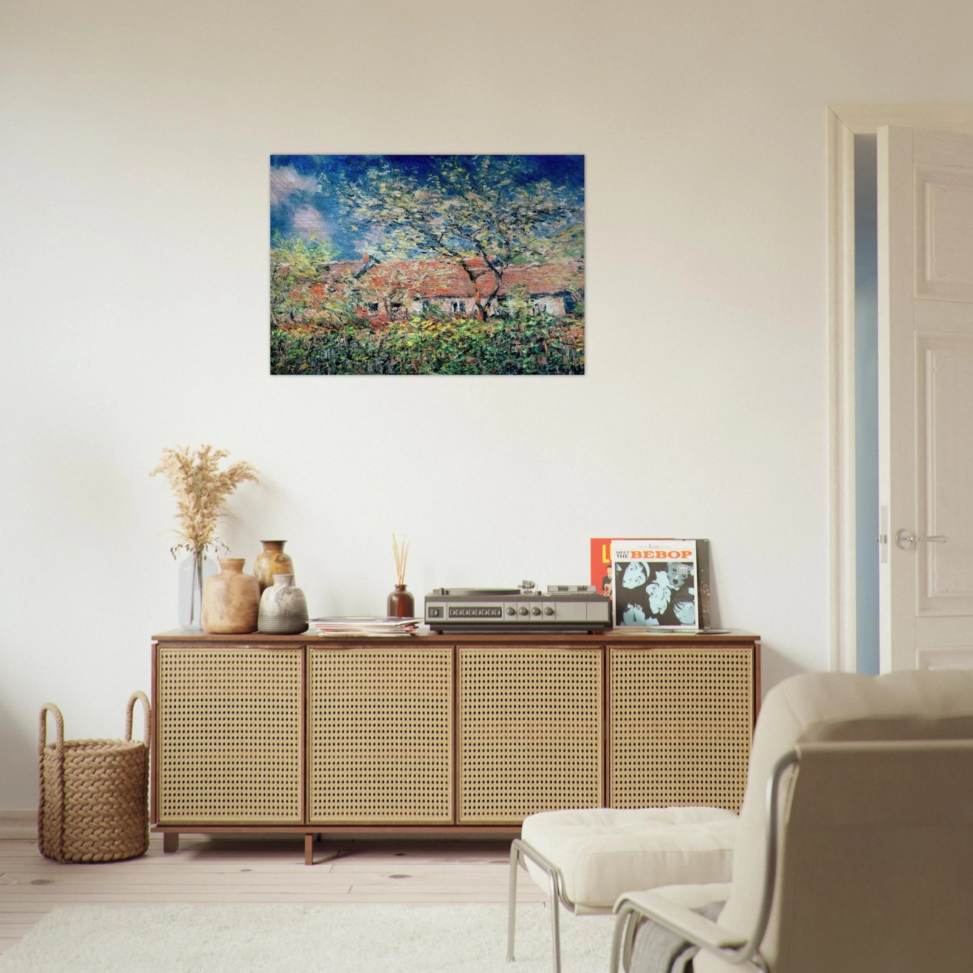 Springtime at Giverny - claude monet Brushed Aluminum Print - 70x100 cm / 28x40 inches | claude monet Aluminum Print | claude monet Prints