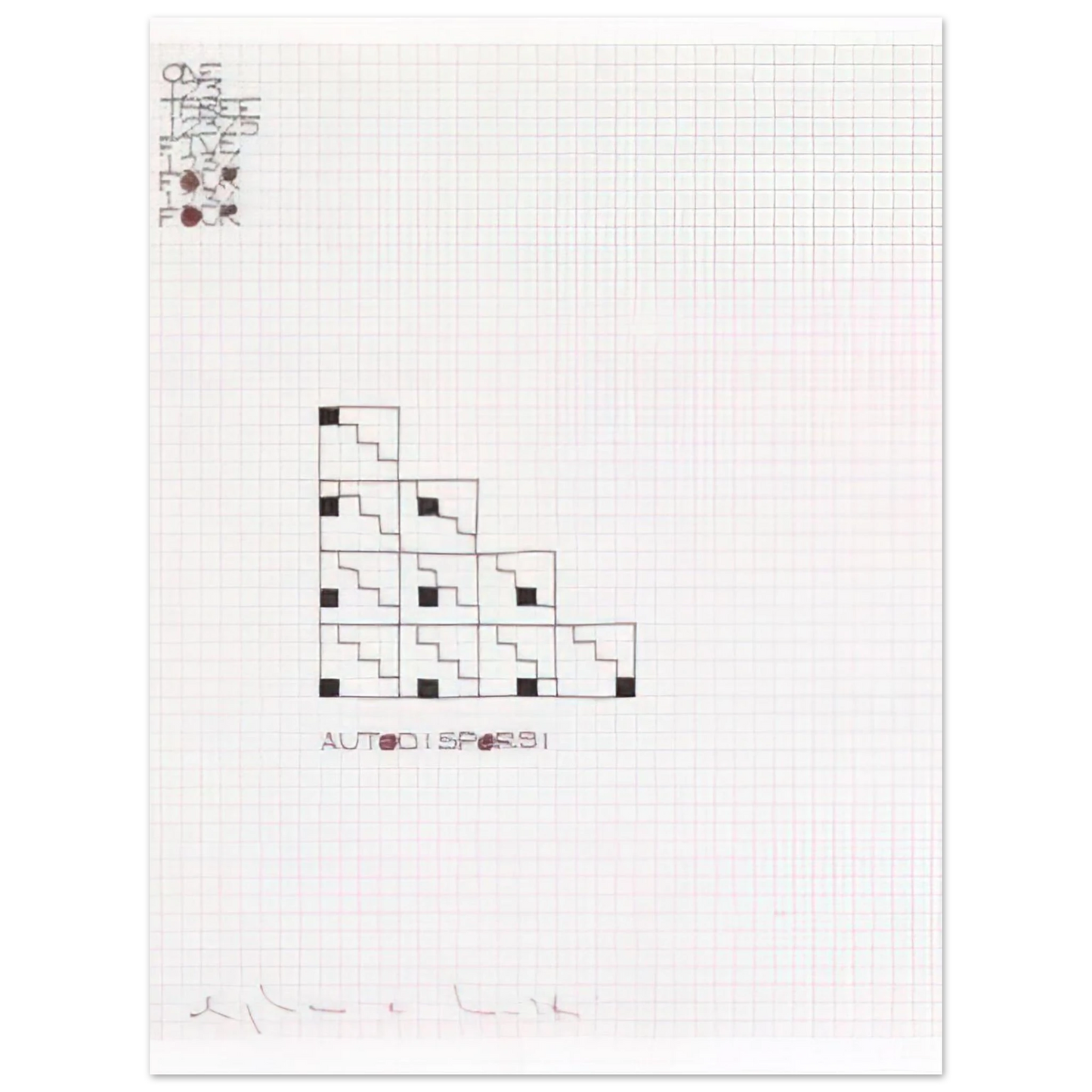 Alighiero Boetti - AUTODISPORSI 1975  75x100 cm / 30x40inches Fine Art Poster