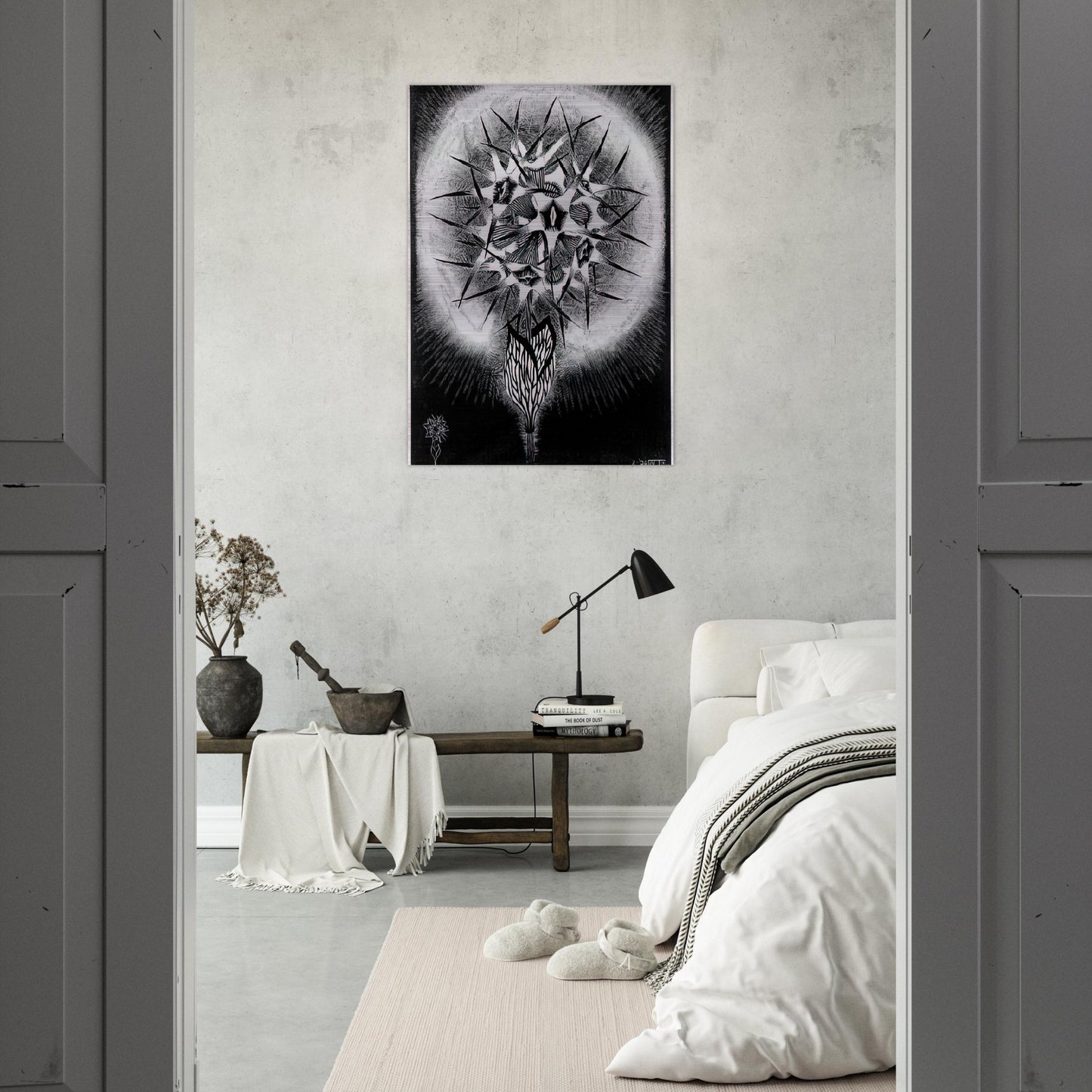 PRICKLY FLOWER - MC Escher Brushed Aluminum Print - 70x100 cm / 28x40 inches | MC Escher Aluminum Print | MC Escher Prints
