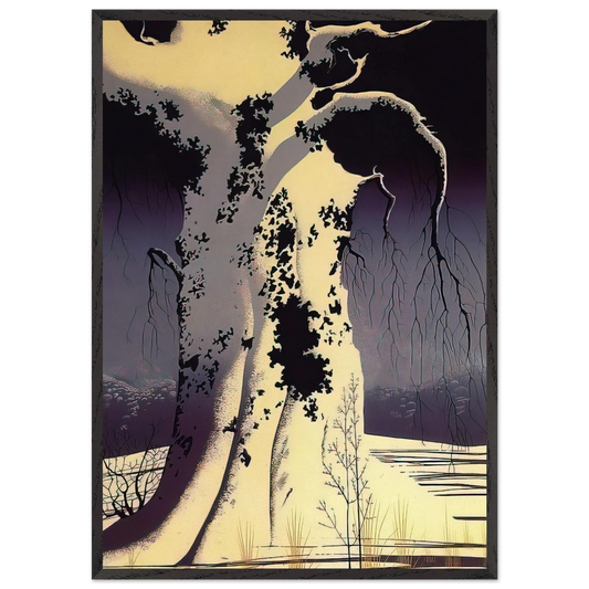 Black Oak - Eyvind Earle 70x100 cm / 28x40 inches Framed Art Print – Black Wooden Frame