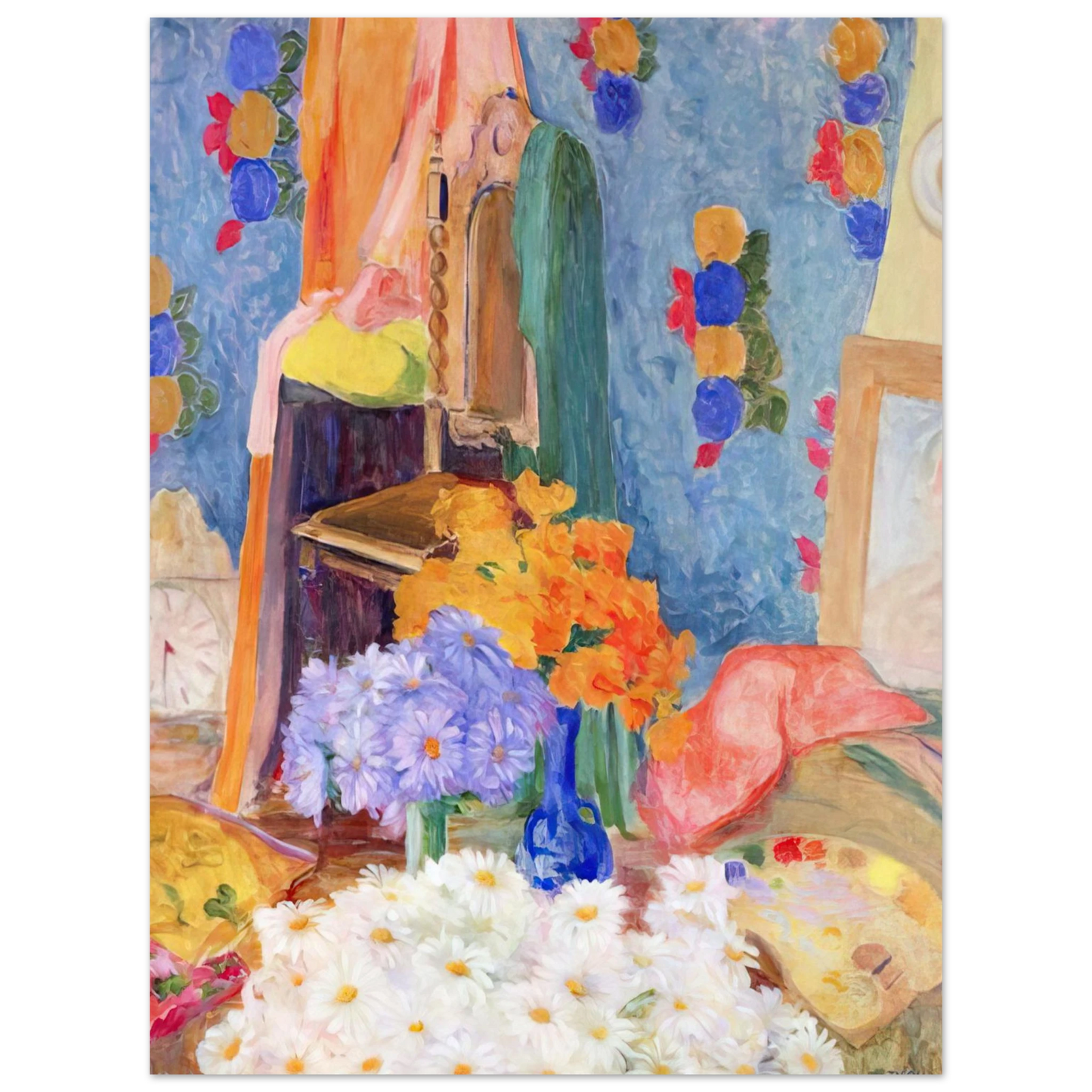 Tarsila do Amaral - Mario De Andrade's Daisies  75x100 cm / 30x40inches Fine Art Poster
