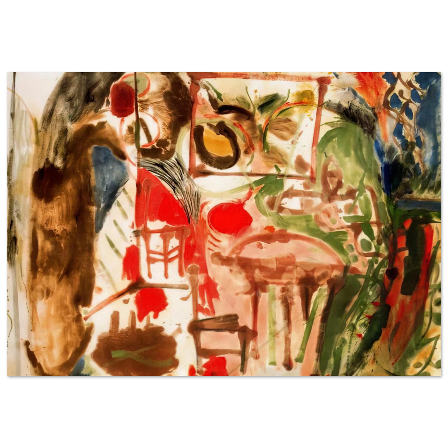 Helen Frankenthaler - Interior - 1957 Wall art - 27x35 cm / 11x14 inches - Fine Art Poster-canvas - -