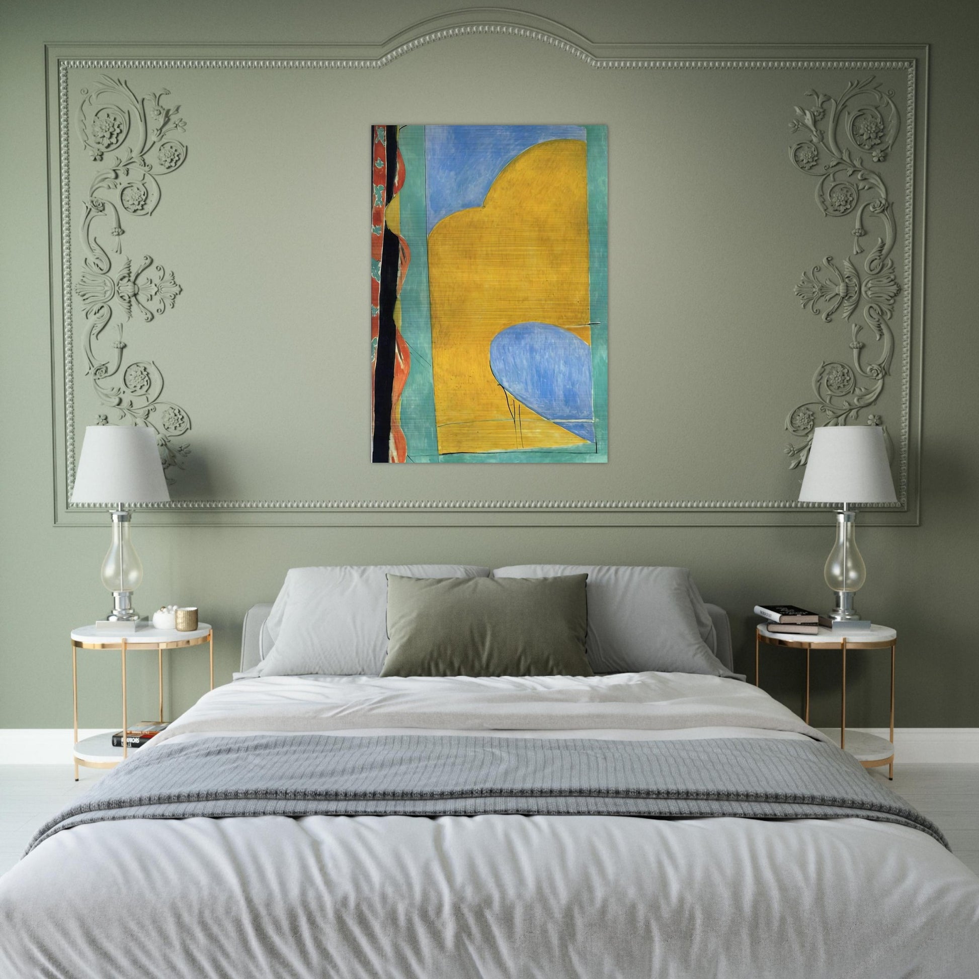THE YELLOW CURTAIN - Henri Matisse Brushed Aluminum Print - 70x100 cm / 28x40 inches | Henri Matisse Aluminum Print | Henri Matisse Prints