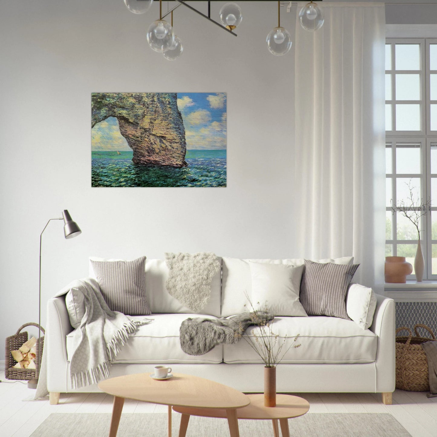 The Manneport at High Tide - claude monet Brushed Aluminum Print - 70x100 cm / 28x40 inches | claude monet Aluminum Print | claude monet Prints