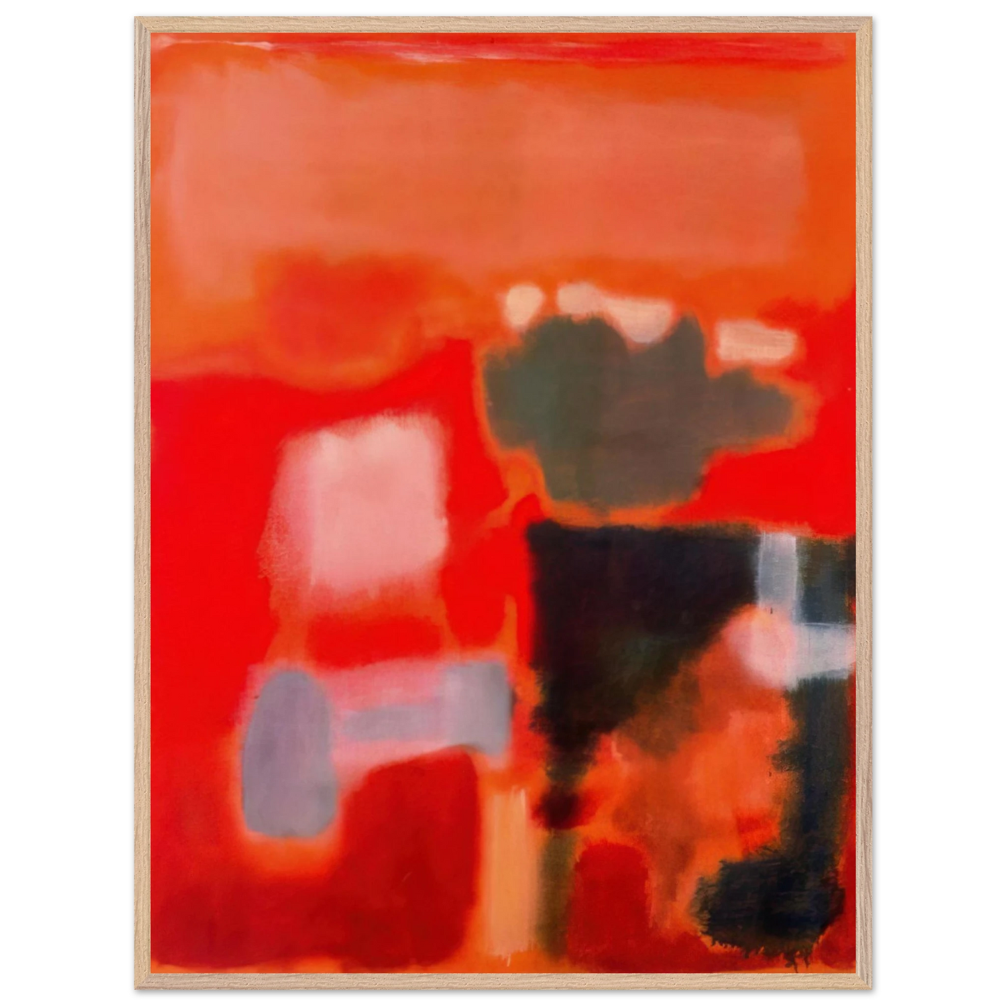 Mark Rothko - No.1 - 1949 Wall Art - 60x80 cm / 24x32 inches - Premium Wooden Framed Poster With Fine Art Paper-canvas - White frame