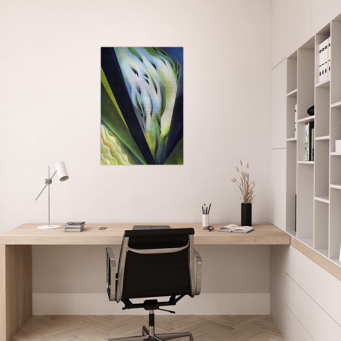 Blue and Green Music - Georgia O'Keeffe Brushed Aluminum Print - 70x100 cm / 28x40 inches | Georgia O'Keeffe Aluminum Print | Georgia O'Keeffe Prints