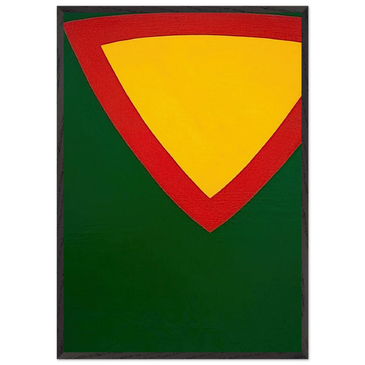 Purple Triangle - Al Held 70x100 cm / 28x40 inches Framed Art Print – Black Wooden Frame