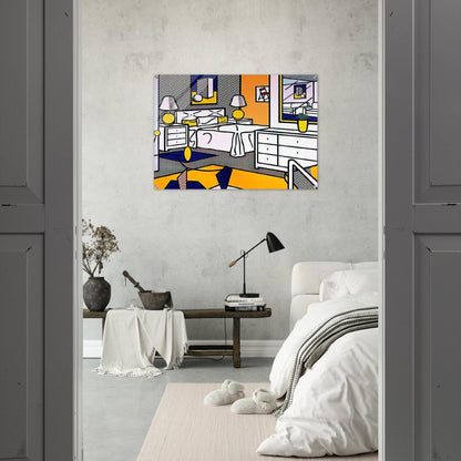 INTERIOR WITH MOBILE 1992 - Roy Lichtenstein Acrylic Print - 70x100 cm / 28x40″ inches