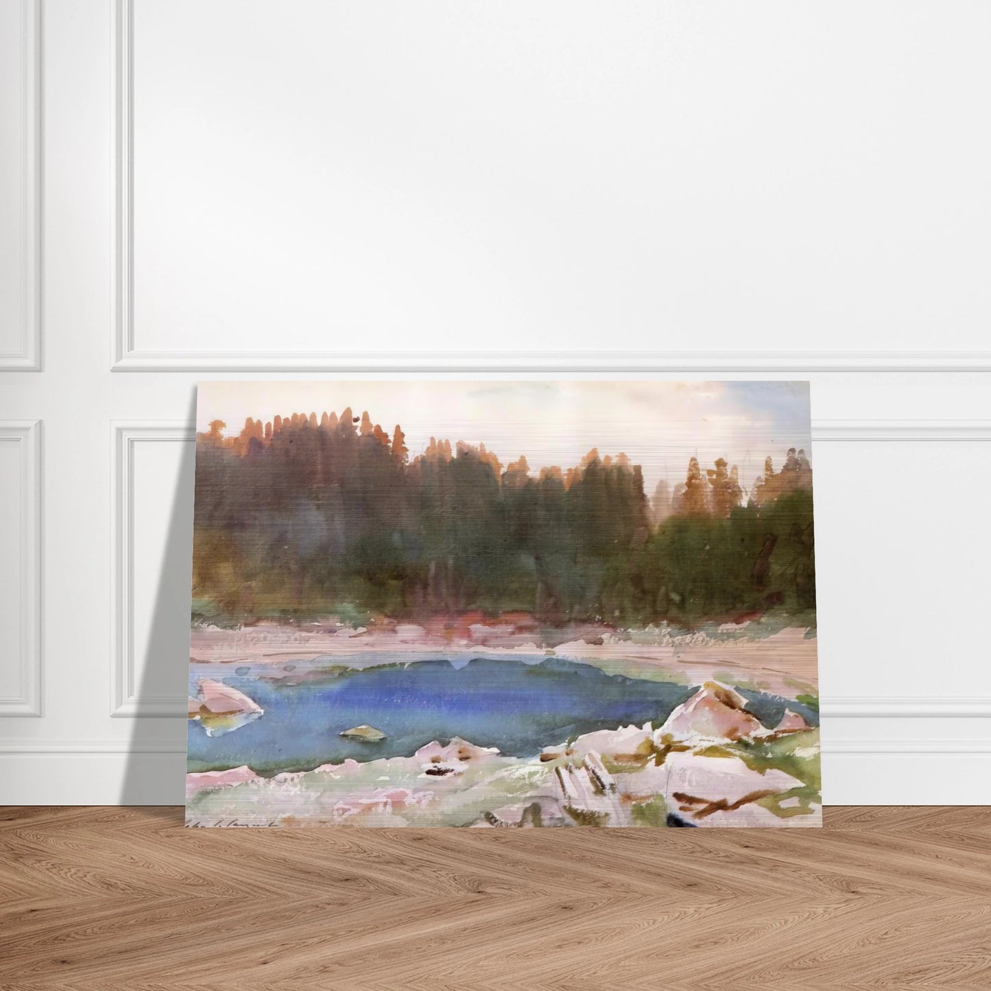 Lake in the Tyrol - John Singer Sargent Brushed Aluminum Print - 70x100 cm / 28x40 inches | John Singer Sargent Aluminum Print | John Singer Sargent Prints