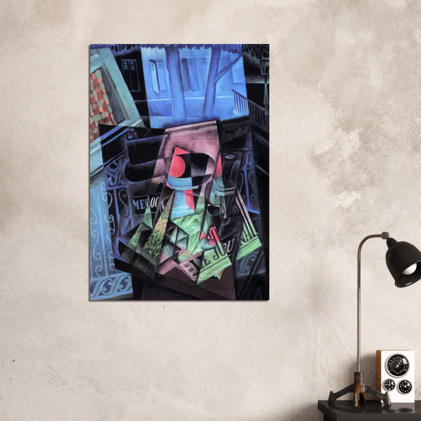 STILL LIFE BEFORE AN OPEN WINDOW PLACE RAVIGNAN 1915 - Juan Gris Brushed Aluminum Print - 70x100 cm / 28x40 inches | Juan Gris Aluminum Print | Juan Gris Prints