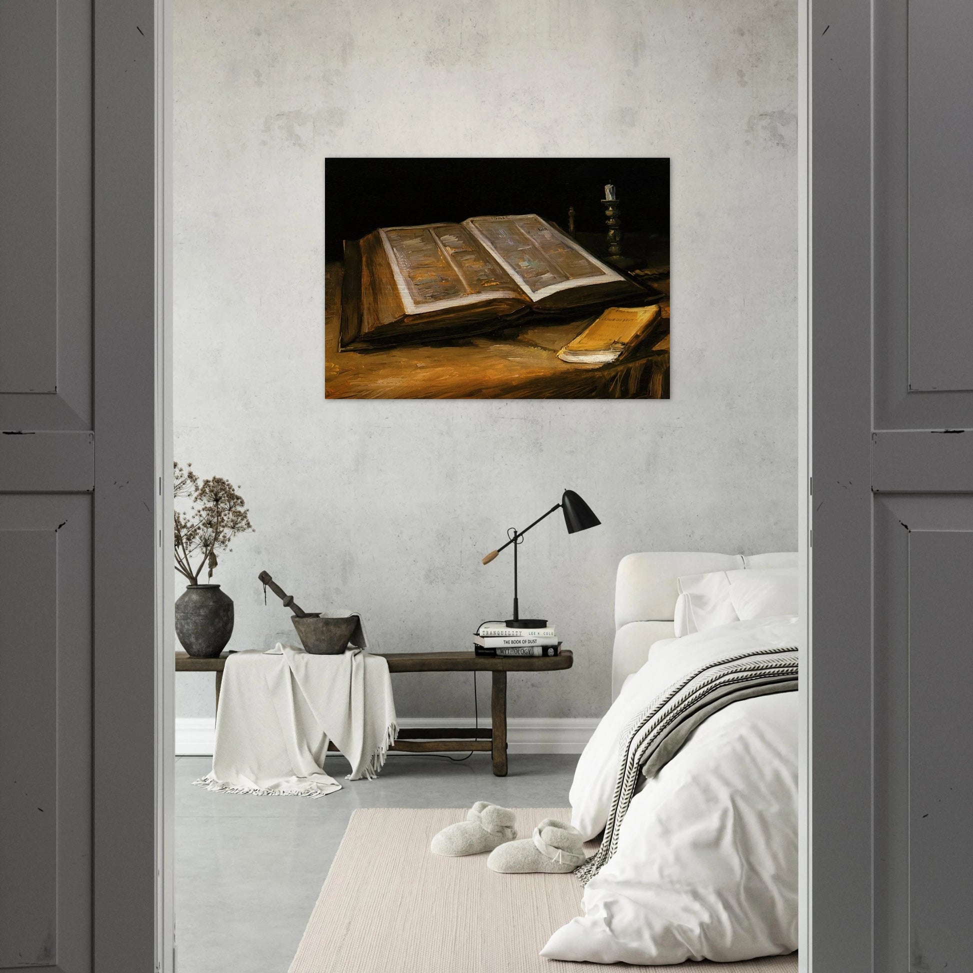 Still Life with Bible - Vincent van Gogh Brushed Aluminum Print - 70x100 cm / 28x40 inches | Vincent van Gogh Aluminum Print | Vincent van Gogh Prints