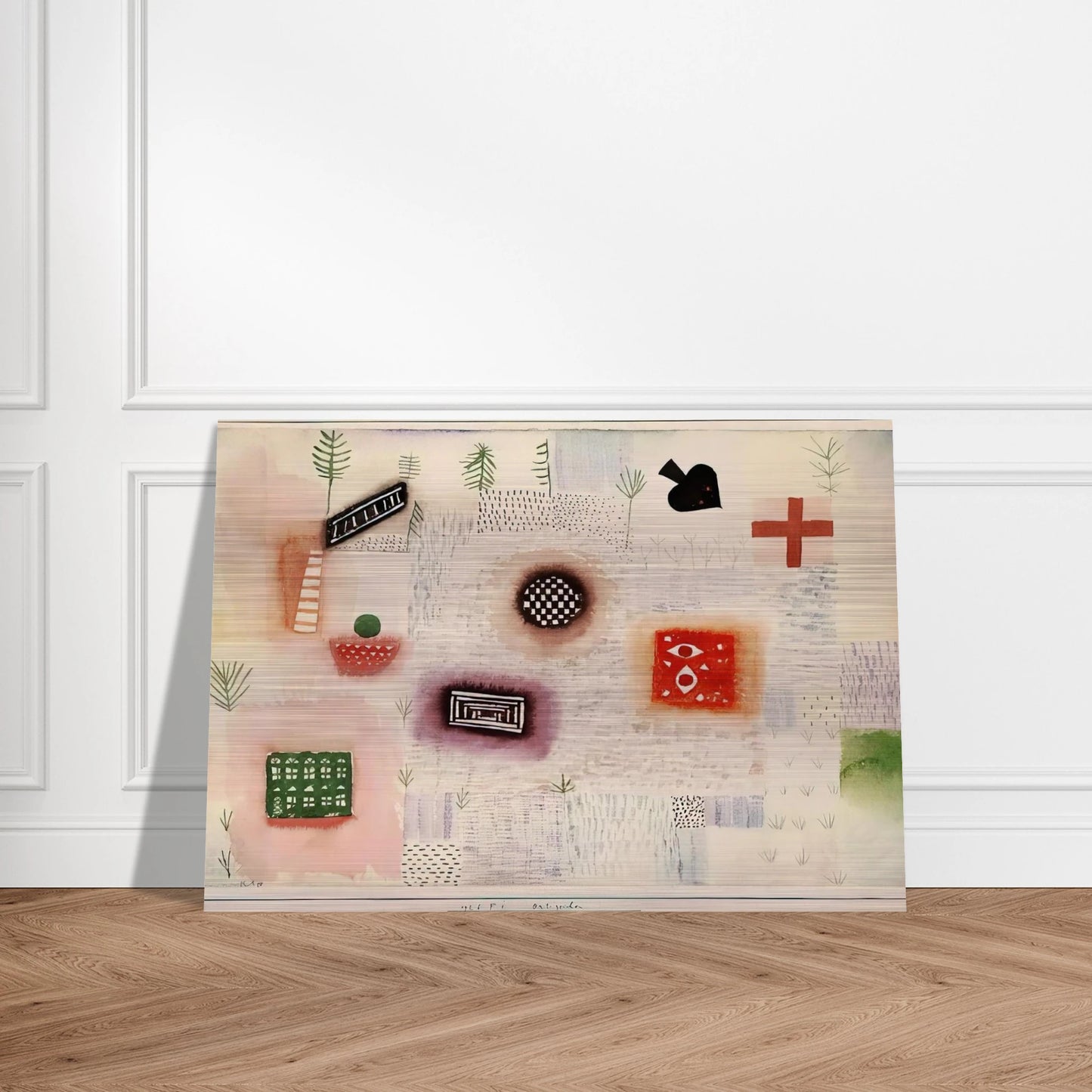 PLACE SIGNS 1926 - Paul Klee Brushed Aluminum Print - 70x100 cm / 28x40 inches | Paul Klee Aluminum Print | Paul Klee Prints