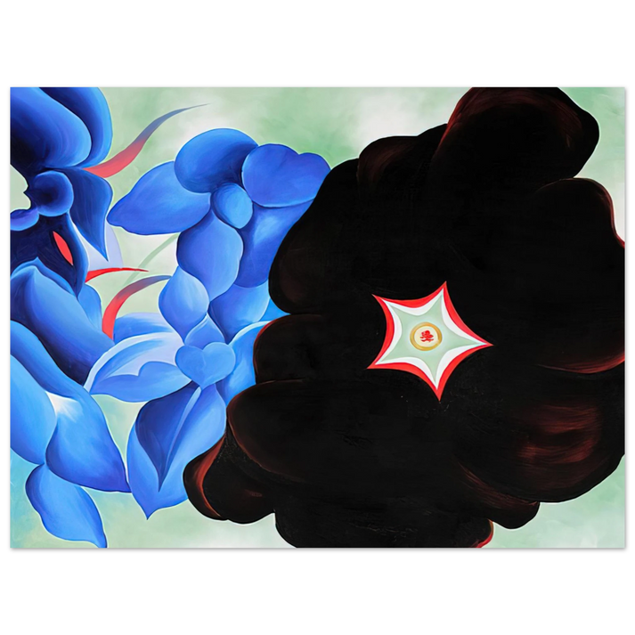 Georgia O'Keeffe - Black Hollyhock - Blue Larkspur  75x100 cm / 30x40inches Fine Art Poster