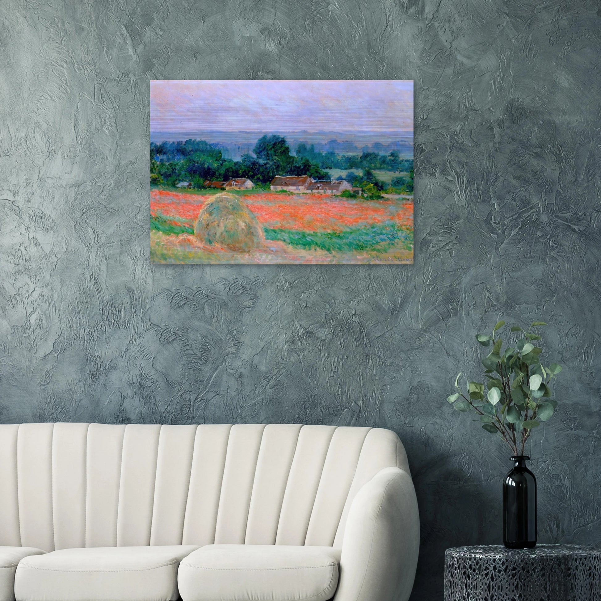 Haystack at Giverny - claude monet Brushed Aluminum Print - 70x100 cm / 28x40 inches | claude monet Aluminum Print | claude monet Prints