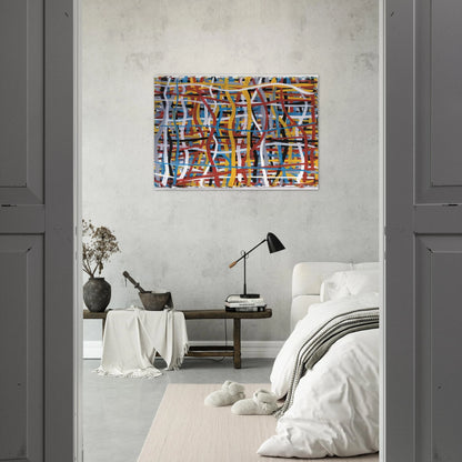 Irregular Vertical and Horizontal Bands of Color Superimposed - Sol LeWitt Brushed Aluminum Print - 70x100 cm / 28x40 inches | Sol LeWitt Aluminum Print | Sol LeWitt Prints
