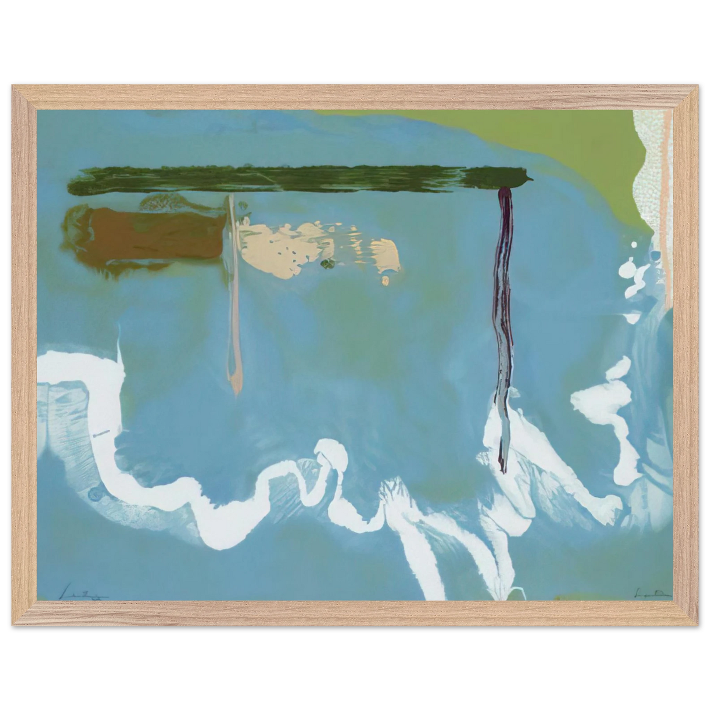 Helen Frankenthaler - Skywriting - 1997 Wall art - 40x50 cm / 16x20 inches - Premium Wooden Framed Poster With Fine Art Paper-canvas - Wood frame