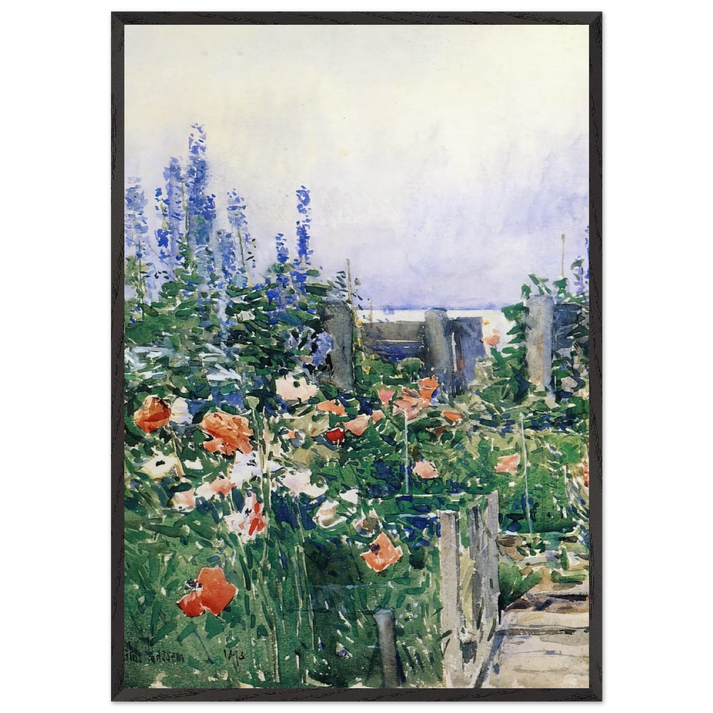 Home of the Hummingbird - Childe Hassam 70x100 cm / 28x40 inches Framed Art Print – Black Wooden Frame