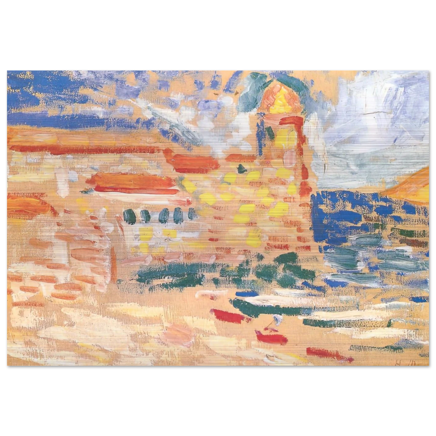 VIEW OF COLLIOURE WITH CHURCH 1905 - Henri Matisse Brushed Aluminum Print - 70x100 cm / 28x40 inches | Henri Matisse Aluminum Print | Henri Matisse Prints